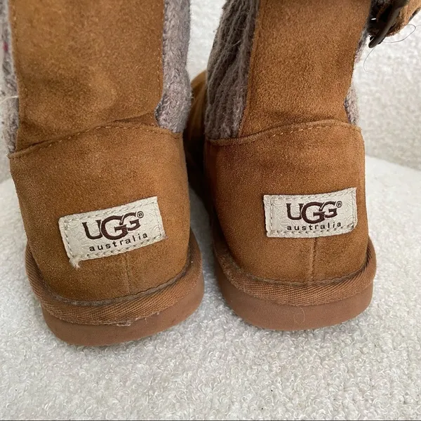 UGG Chestnut Cambridge Knit Suede 1003175 Boots Booties 6 - Image 5