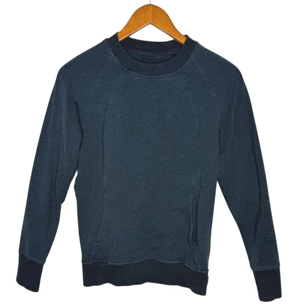 Lululemon‎ Scuba Crewneck Sweatshirt Heathered Pullover Size 4 W3CB2S Teal - Image 4