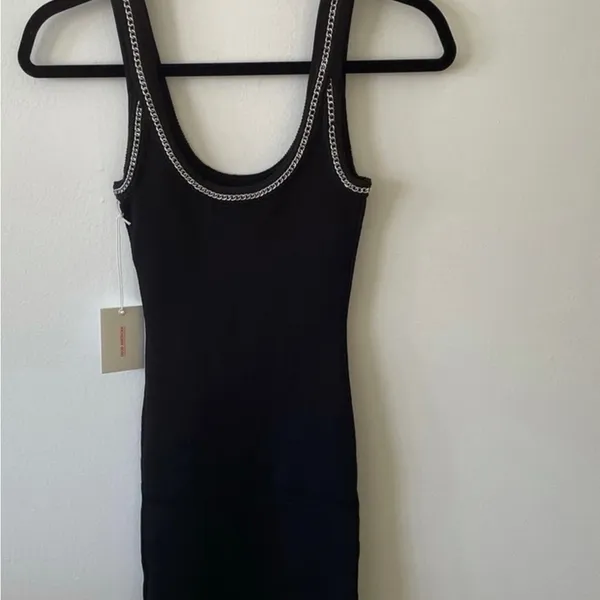 Good American Chain Knit Tank Dress Black Size 1 - Image 8