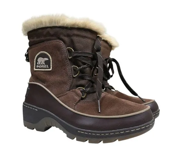 Sorel Womens 6 Tivolli III Snow Leather Suede Faux Fur Boot in Brown - Image 5