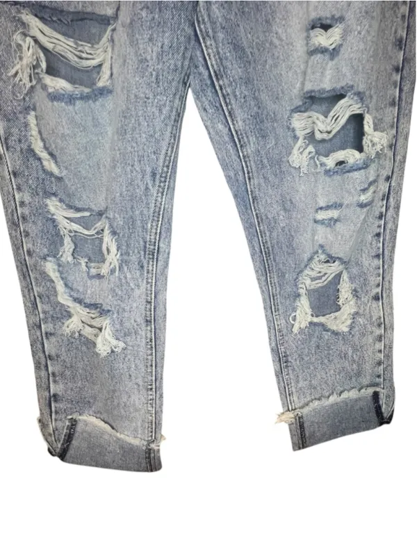 KanCan Light Acid Wash Distressed High Rise Boyfriend Denim Jeans - Image 4
