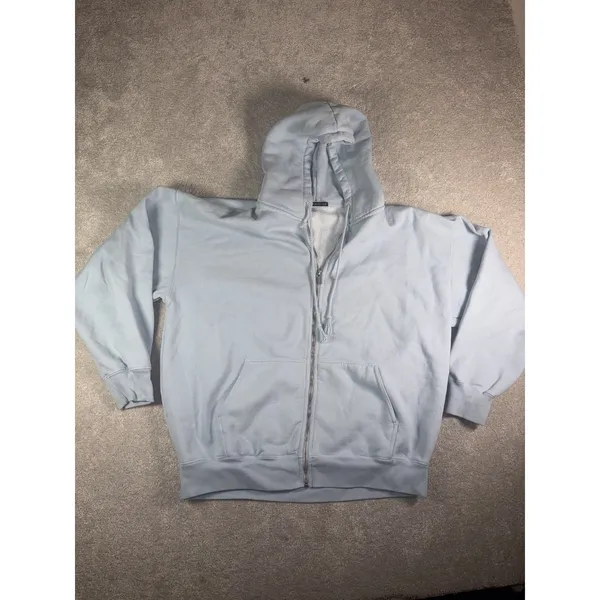 Brandy Melville Christy Hoodie Oversized Full Zip Womens One Size Light Blue - Image 2