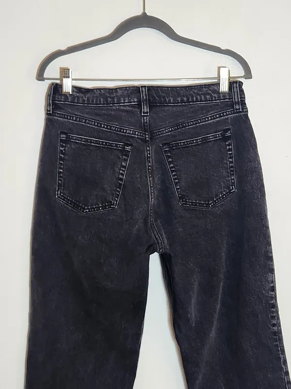 Abercrombie & Fitch Black The Baggy Low Rise Jeans Cut-off Hem Size 27/Size 4 - Image 4
