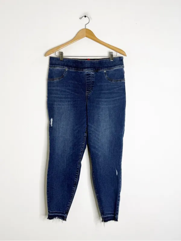 Spanx Jean-ish Leggings 1X Petite Pull On Skinny Jeans Dark Wash Stretch Denim - Image 3