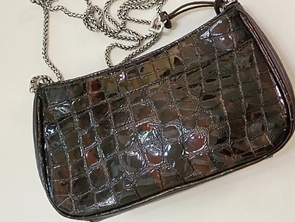 Brighton Brown Heart Accent Chain-Handle Shoulder Bag - Image 4