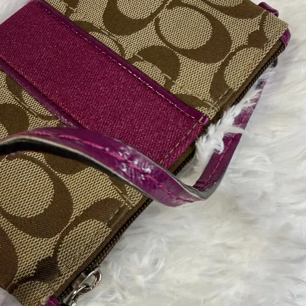 Coach Signature Purple Wristlet - Image 5