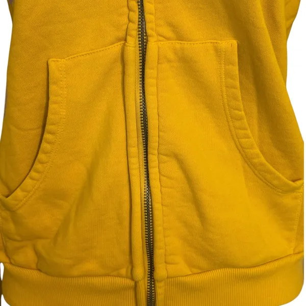 ED HARDY Rare Vintage Y2K Yellow Rhinestone Cross Heart Graphic Zip Up Hoodie XS - Image 5