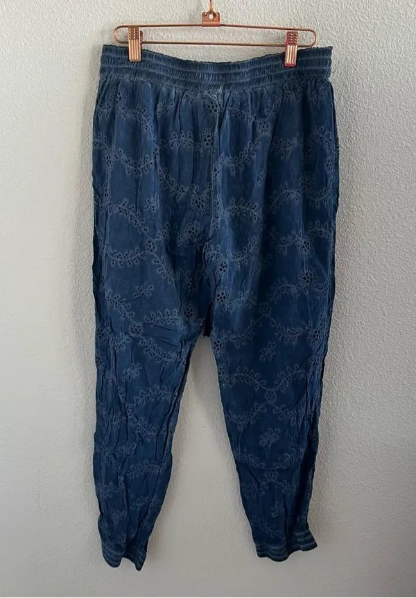 YFB Young Fabulous & Broke Blue Eyelet Lace Pants Rayon Cotton Medium - Image 6