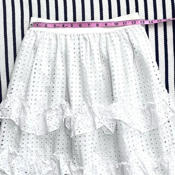 Senlis Lila White Eyelet & Lace Midi Skirt NWOT - Image 7