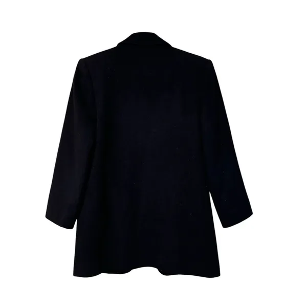 Louben‎ Open Front Black Blazer Jacket Sweater Size 4 Career Designer Luxury VTG - Image 2