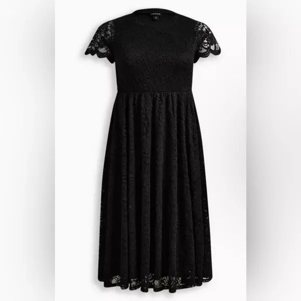 TORRID Midi Lace Fit And Flare Dress color black SIZE 5X PLUS NWT - Image 4