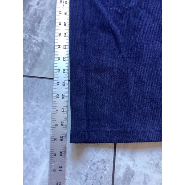 Halara NWOT Navy Blue Corduroy Wide Leg Pants High Rise Trousers Women Med Tall - Image 4