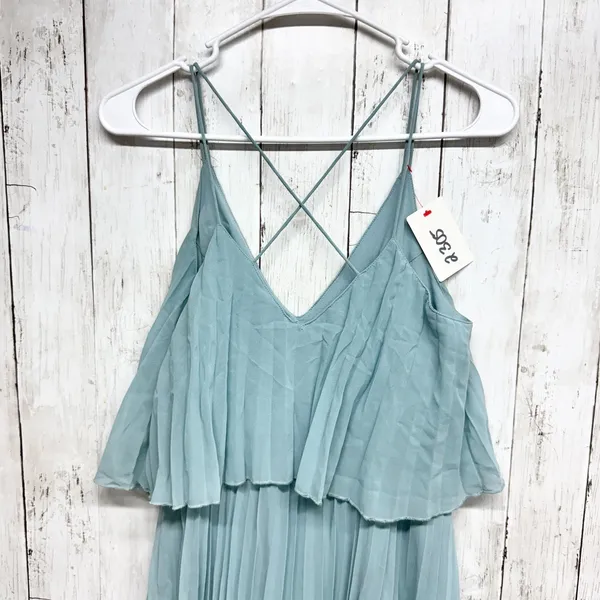 Asos Dress Women Size‎ 4 Pleated Sleeveless Crop Top Midi Crossback Elegant Glam - Image 5