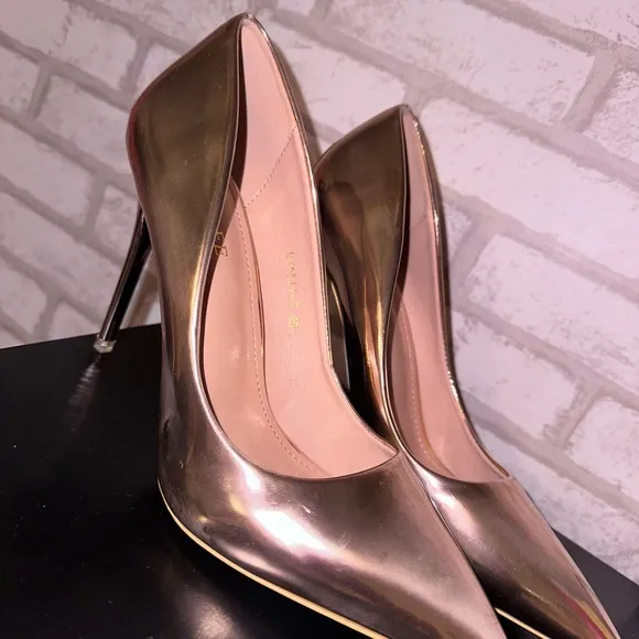 Rose Gold Metallic Stiletto Heels (Size 8) - Image 2