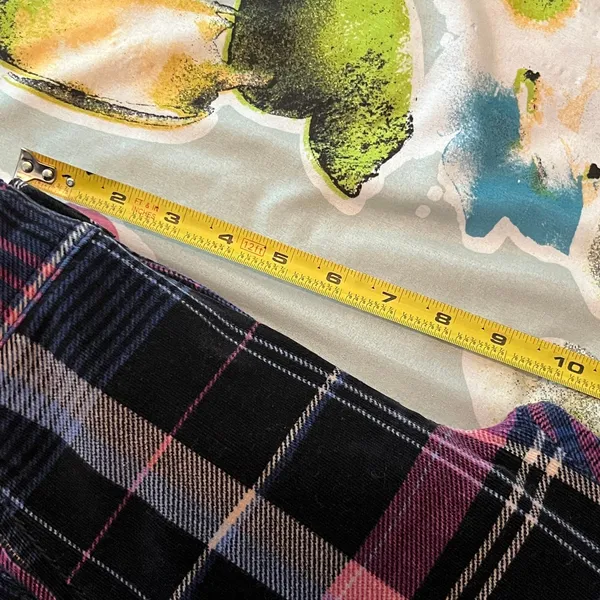 Anthropologie Women's Alicia Plaid Moto‎ Corduroy Zip High Waist Pants Size 27 - Image 9