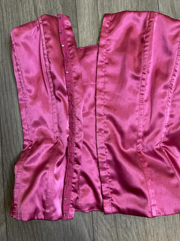 Princess Polly Satin Corset Top Pink Size 2 Hook Front Coquette - Image 4