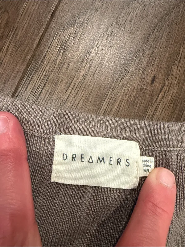 Dreamers Ribbed Sleeveless Tank - Taupe Size M/L - C27-175 - Image 2