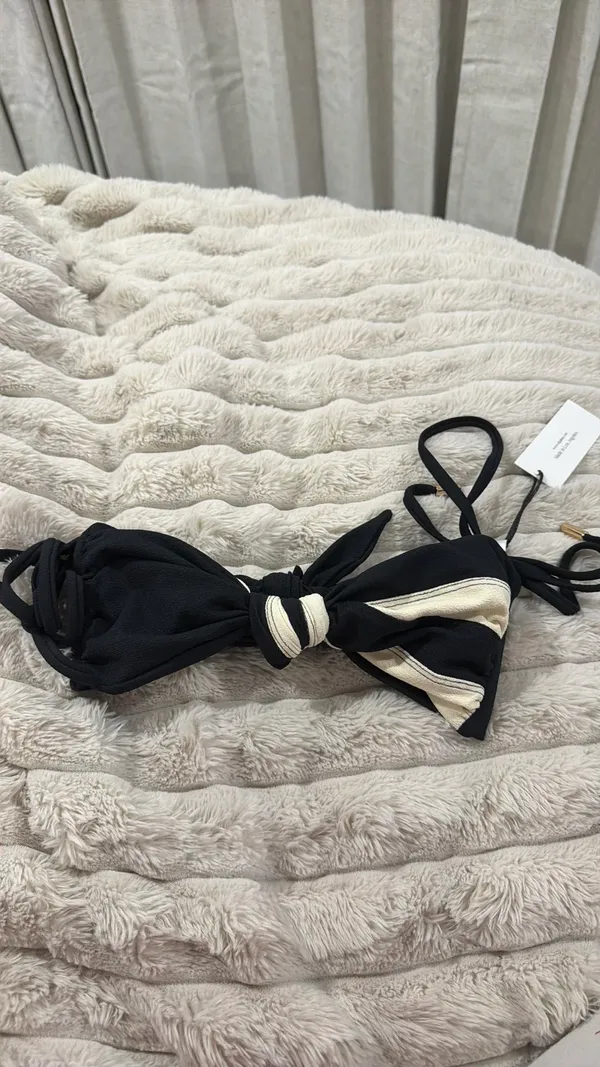Elysiian Montauk Bikini Top - Black And White Contrast - Image 2
