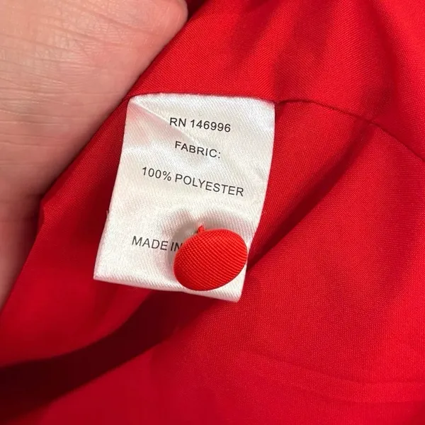 Abbey Glass Red Bow Puff Sleeve Mini Dress Size Medium - Image 5