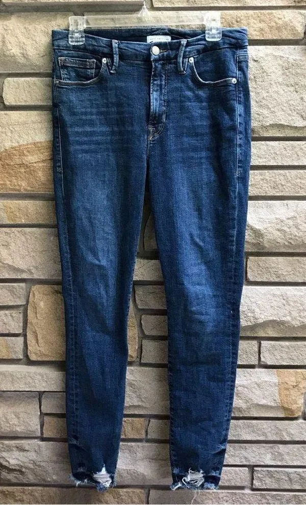 Good American Good Legs Chewed Hem Skinny Jeans 29 size 8 - Image 8