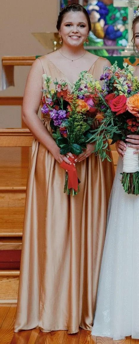 Gold Bridesmaid Dress - Image 5