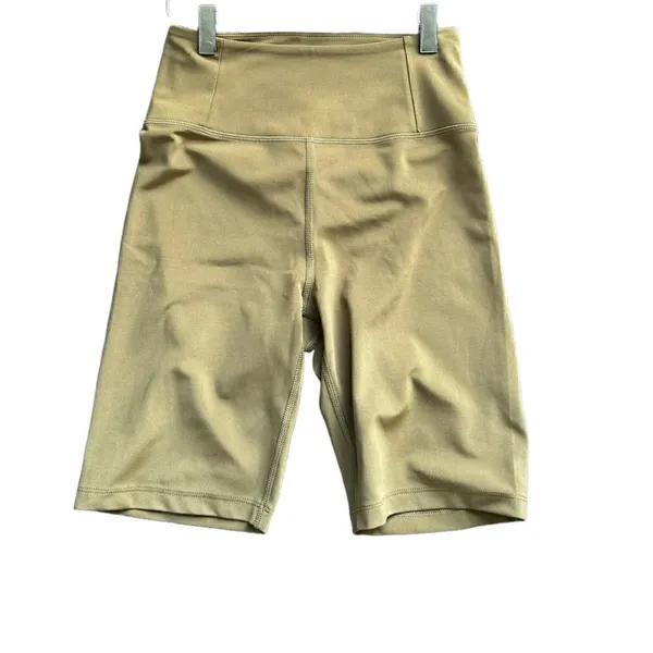 Girlfriend Collective high-waisted bike shorts in khaki green XS - Image 3