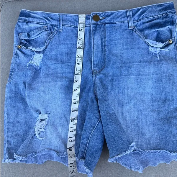 Democracy Blue Distressed Jean Shorts size 14 - Image 6