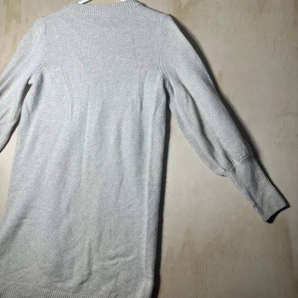 Madewell Neutral Wool Blend Bubble Sleeve‎ V Neck Knit Sweater Medium - Image 10