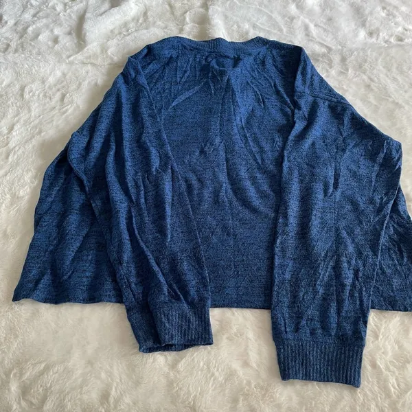 abercrombie and fitch blue quarter button up sweater shirt size medium - Image 2