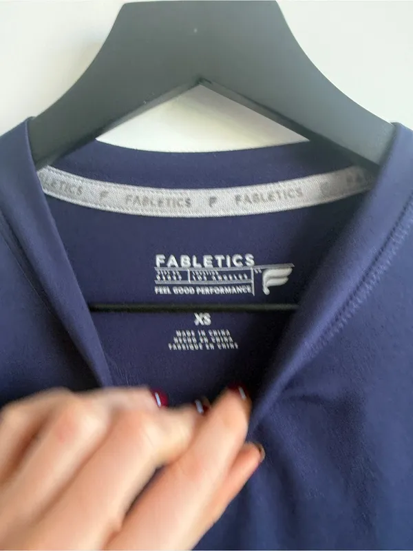 Fabletics Navy Long-Sleeve Crew Top - Image 2