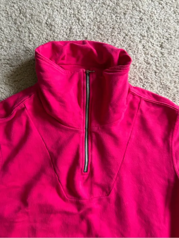 Cotton citizen revolve pink quarter zip long sleeve preppy sweatshirt sz medium - Image 7