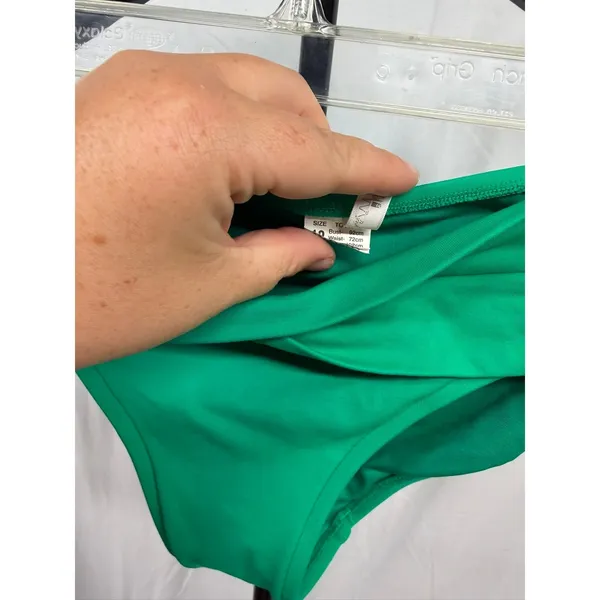 Seafolly Women's Sz 12/D-Cup Underwired High Waisted Green 2-Piece Bikini Set - Image 9