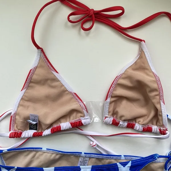 NWOT Forplay sexy Stars and Stripes string bikini, size large - Image 3