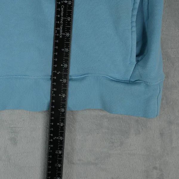 Adidas Hoodie Womens Medium Originals Trefoil Sweatshirt Retro Blue‎ White - Image 12