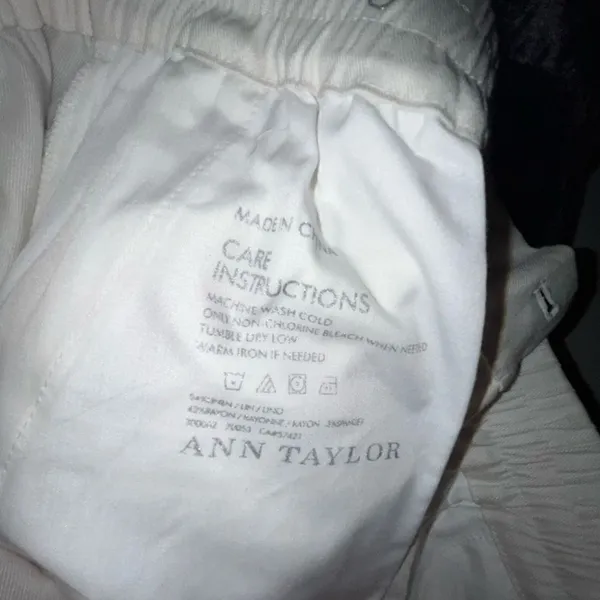 Ann Taylor‎ White Linen Blend Wide Leg Drawstring Pants Size 6 NEW - Image 5