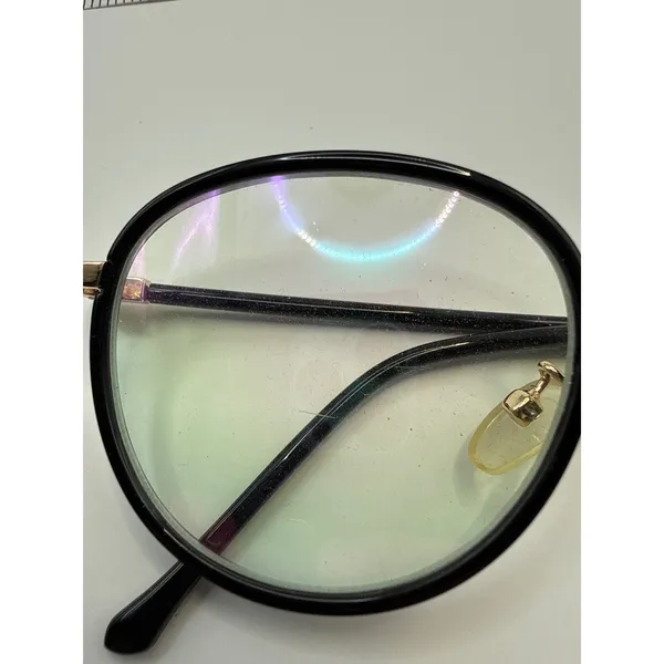 Round Black and Gold Frame Glasses 16011 51-22-142 Clear Lens Eyewear - Image 3