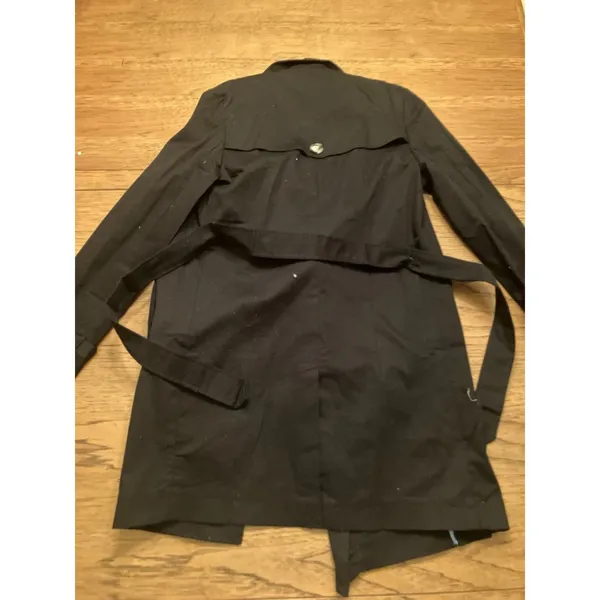 Spiegel Women’s Black Trench Coat Double Breasted Belted Lined Mid-Length 8 - Image 3