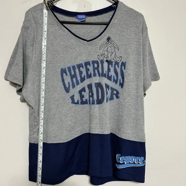 DDisney Eeyore Cheerless Leader Gray Blue Top XL Est - Image 3
