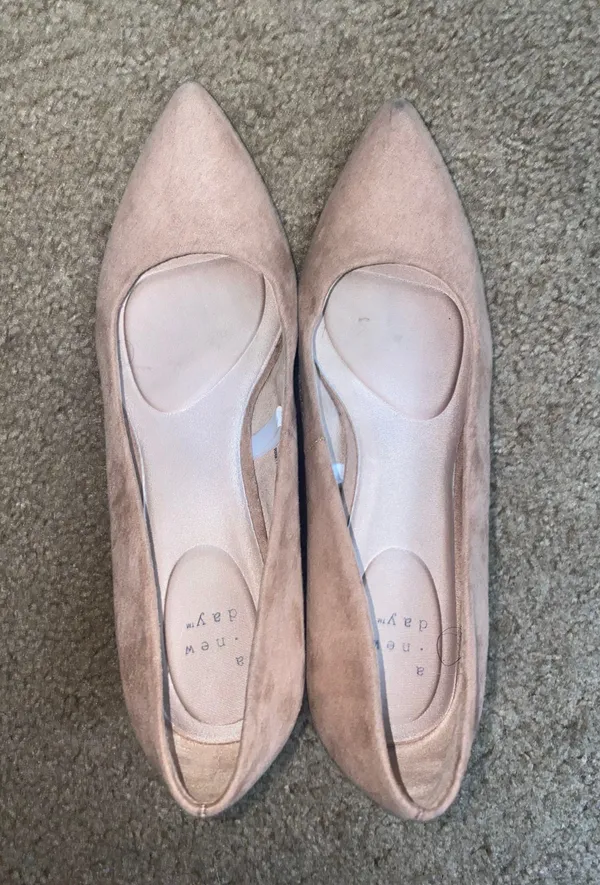 A New Day Nude Suede Heels - Image 3