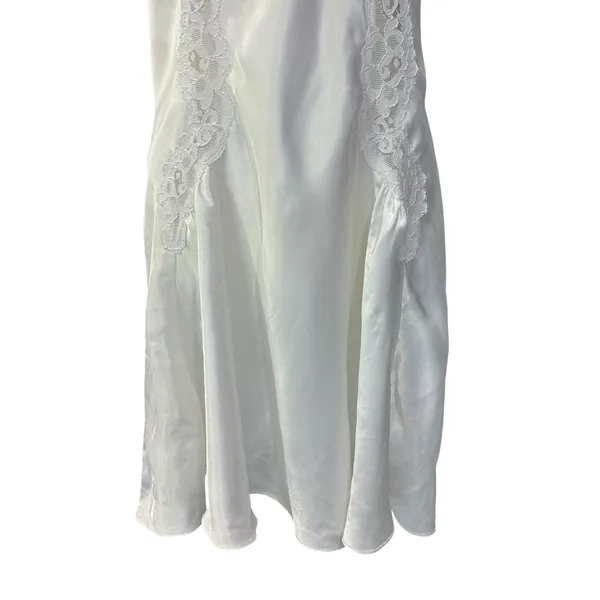 Vtg Val Mode Lingerie Baby Doll Fairy Party 80's White Lace Slip Dress USA Satin - Image 5