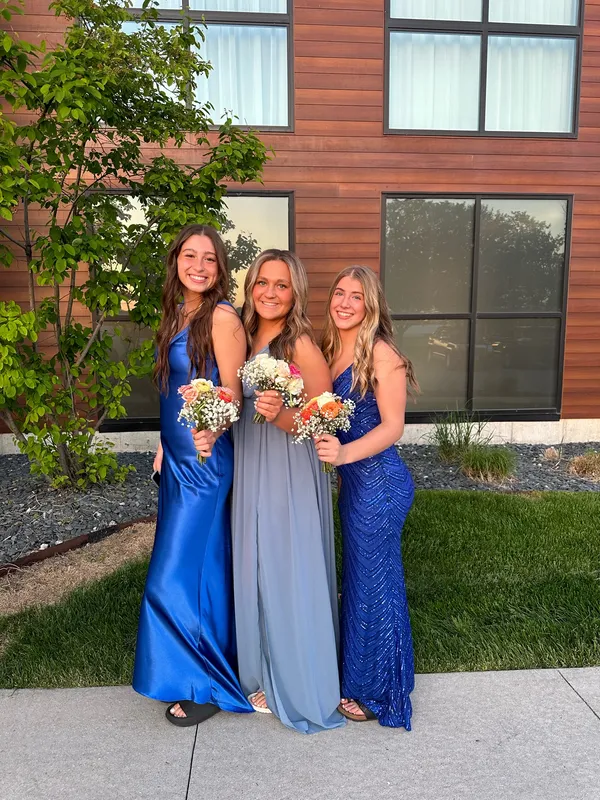 Lulus Bridesmaid Dress Blue Dusty - Image 6