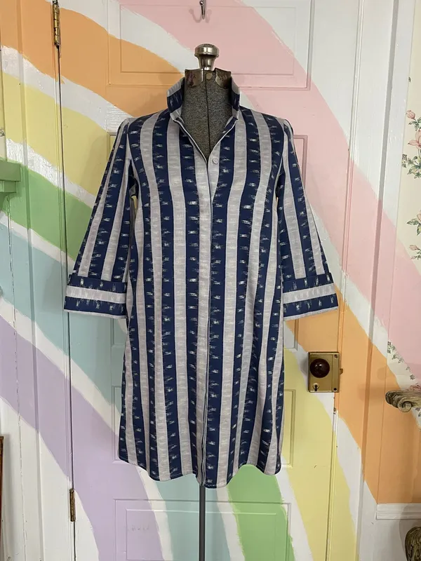 Tuckernuck Charlie Dress in Stillwater Blue Stripe Mini Cotton Sz XS 🧡🎀 - Image 4