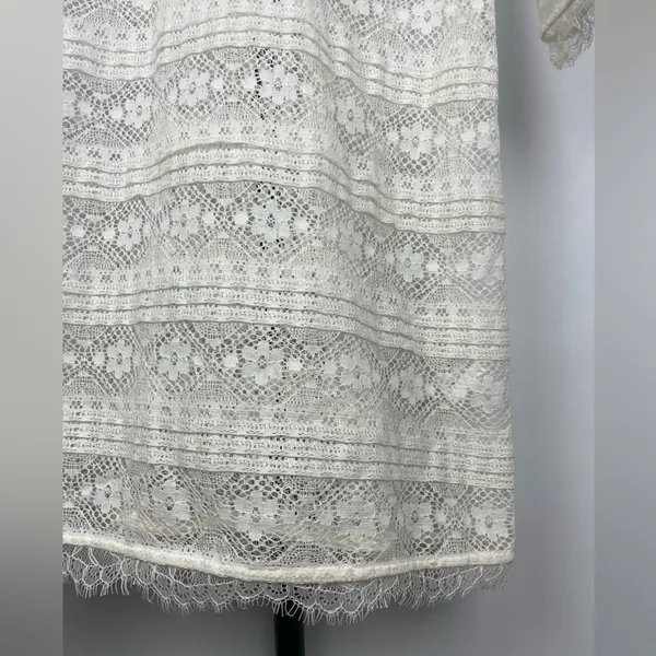Joie Ivory Floral‎ Lace Mini Cover Up Dress - Image 3