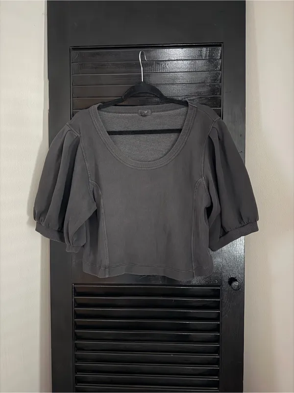Aerie Lightweight Ribbed Short Sleeve Sweatshirt Size XL - Image 9