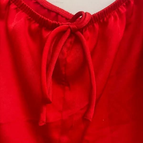 No boundaries New! Red Satin Heart Pocket Women's Pajama Set size L - Image 9