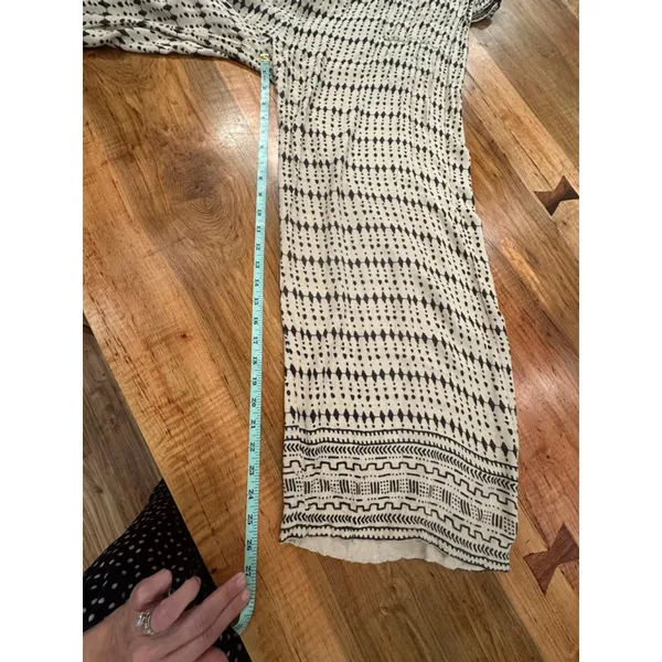 Free People Jen's Pirate Booty Geometric Jumpsuit Cream Black Large Boho - Image 13