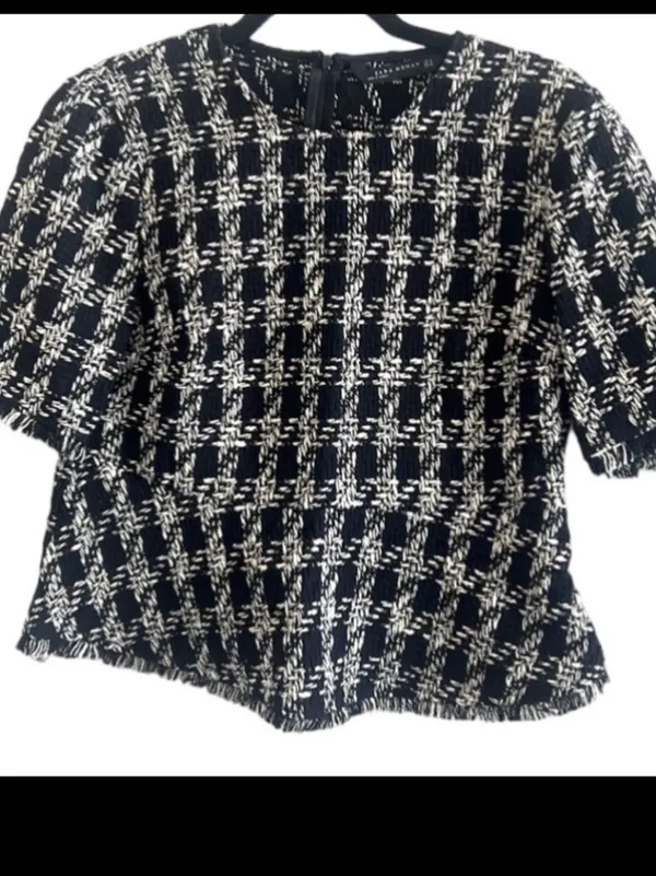Zara Woman peplum tweed top NWOT - Image 2
