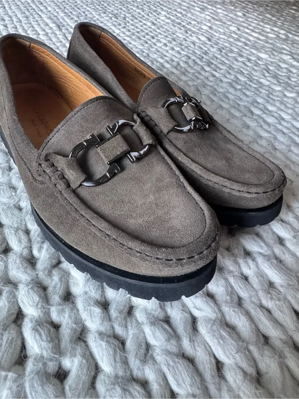 Elizabetta Taupe Suede Loafers, size 38 (7.5/8) - Image 8