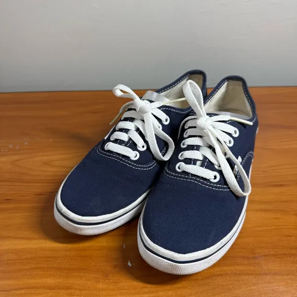 Vans Authentic Low Top Canvas Sneaker Navy‎ Blue Casual W7 - Image 2