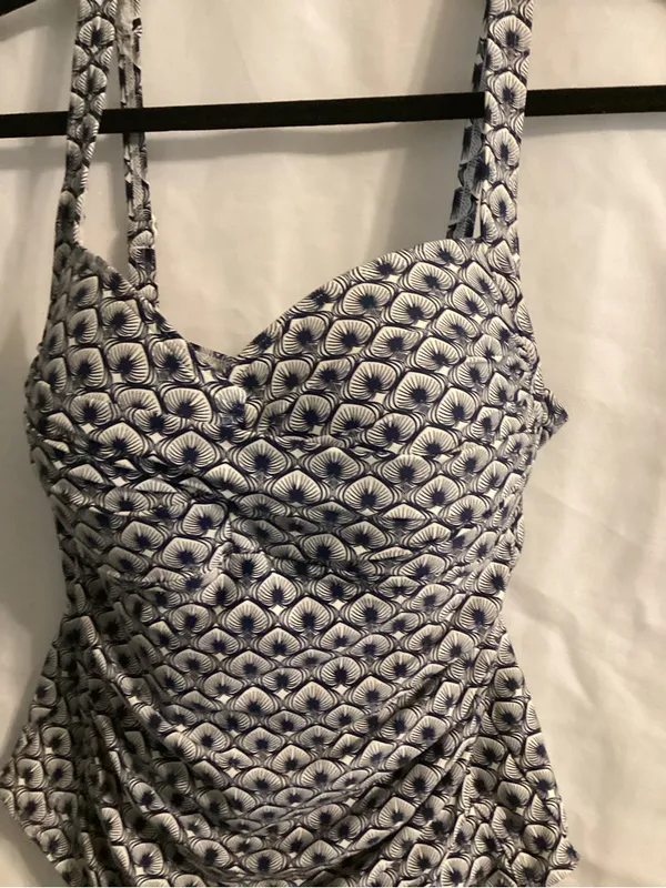 Bondeye Australia SZmaybe 14 D/DD Blue White 1Piece SwimSuit Sweetheart Ruched - Image 3